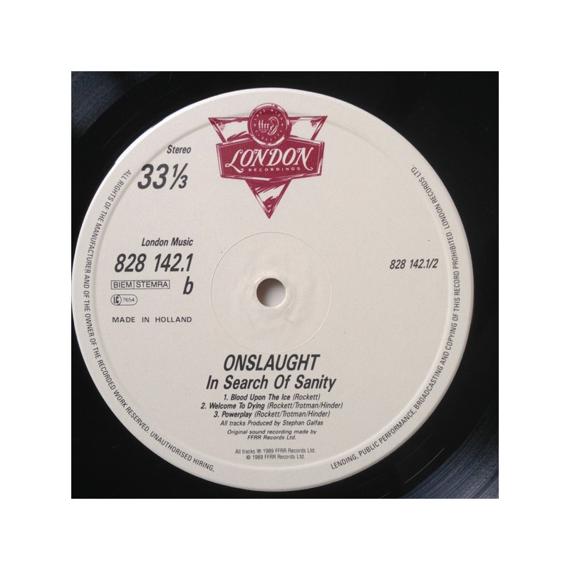 Vinyl Onslaught In Search Of Sanity Album Lp Thrash Metal 1989 Holland discobuzz