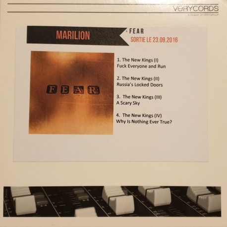 Marillion ‎– Fear - CDr Single Promo - Progressive Rock