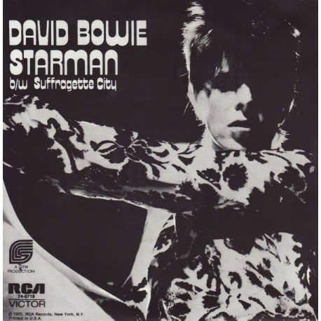 David Bowie ‎– Starman b/w Suffragette City - Coloured Green Marbled - Glam Rock