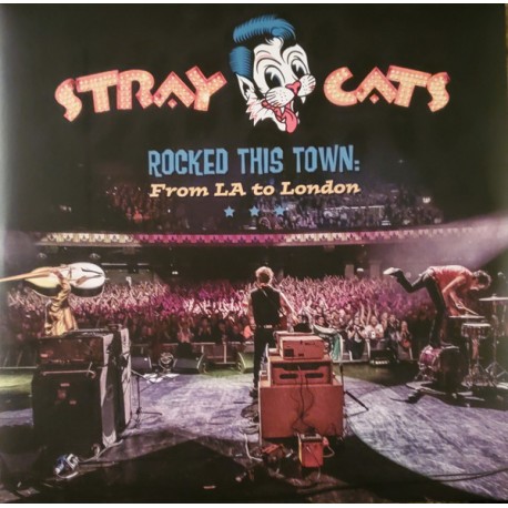 Stray Cats ‎– Rocked This Town: From LA To London - Double LP Vinyl Album - Coloured Blue - Rockabilly