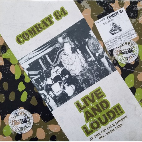 Combat 84 ‎– Live And Loud!! - At The 100 Club  - LP Vinyl Album - Oi Punk