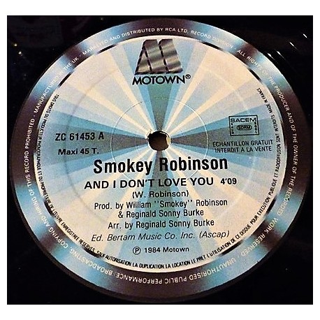 Smokey Robinson ‎– And I Don't Love You / Dynamite - Maxi Vinyl 12 inches Promo - Soul Funk