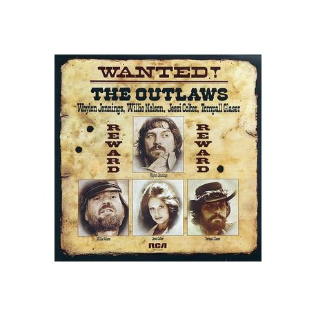 Waylon Jennings, Willie Nelson, Jessi Colter, Tompall Glaser ‎– Wanted! The Outlaws - LP Vinyl