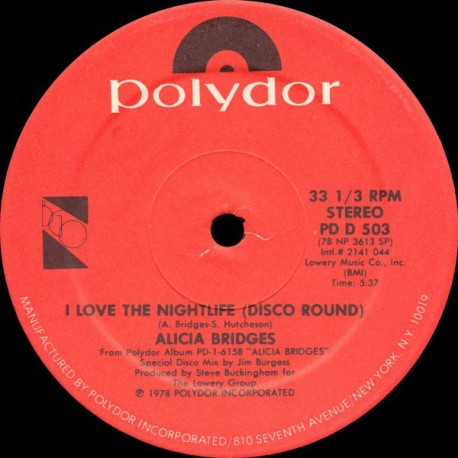 Alicia Bridges ‎- I Love The Nightlife - Maxi 12 inches - Disco Music
