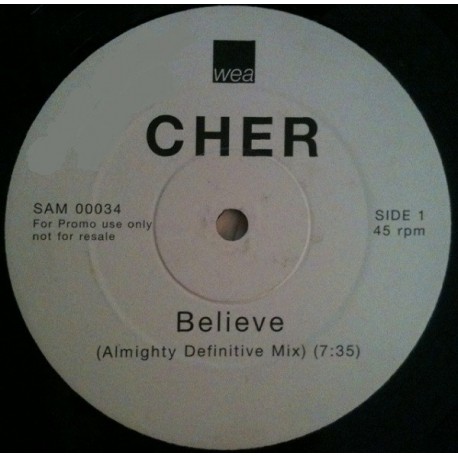 Cher ‎- Believe - Double Maxi Vinyl 12 inches - Promo Edition - Pop House Music