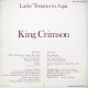 King Crimson – Larks' Tongues In Aspic - LP Vinyl Album 1973 - Psychedeleic Rock