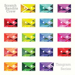 Scratch Bandits Crew - Tangram Series - LP Vinyl Album - Electro Hip Hop - Coloured Splatter Version