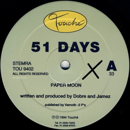 51 Days - Paper Moon - Maxi Vinyl 12 inches - Deep House