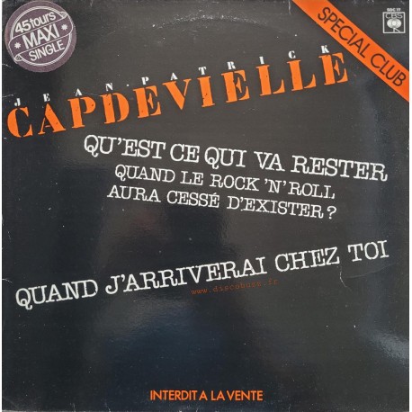 Capdevielle - Qu'Est-Ce Qui Va Rester  - Maxi Vinyl 12 inches - Promo - Rock Français