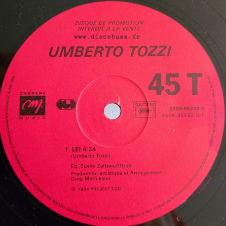 Umberto Tozzi - Lei - Maxi Vinyl 12 inches - Promo - Italian Pop Music