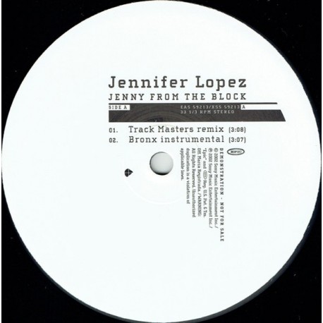 Jennifer Lopez - Jenny From The Block - Maxi Vinyl 12 inches Promo - RnB Swing Rap