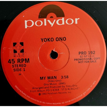 Yoko Ono - My Man - Maxi Vinyl 12 inches Promo - AvantGarde Experimental