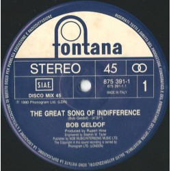 Bob Geldof - The Great Song Of Indifference - Maxi Vinyl 12 inches - Rock Music