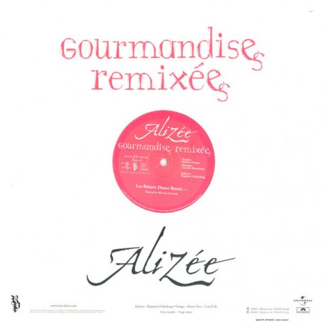 Alizée - Gourmandises Remixées - Maxi 12 inches Promo - French Synth Pop