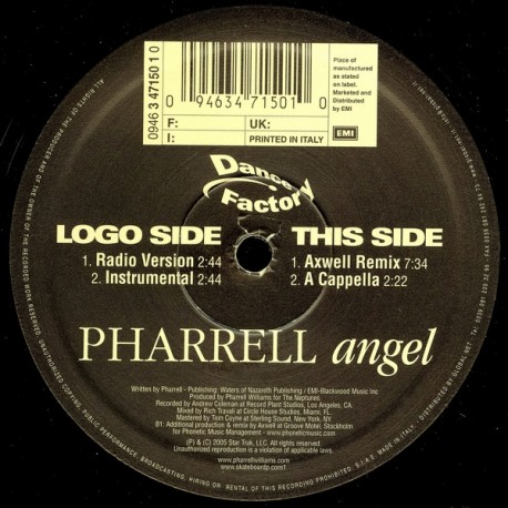 Pharrell Williams - Angel - Maxi Vinyl 12 inches Single - RnB Swing