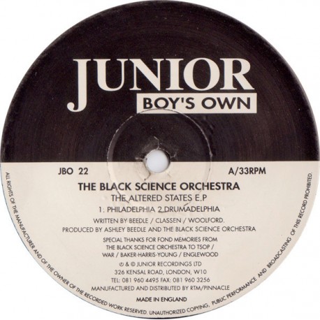 The Black Science Orchestra - The Altered States E.P - Maxi Vinyl 12 inches - Deep House Latin