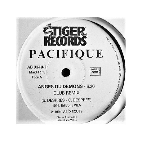 Pacifique - Anges Ou Démons - Maxi Vinyl 12 inches Promo - Variété Française