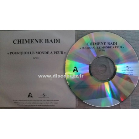 Chimène Badi - Pourquoi Le Monde A Peur - CD Single Promo