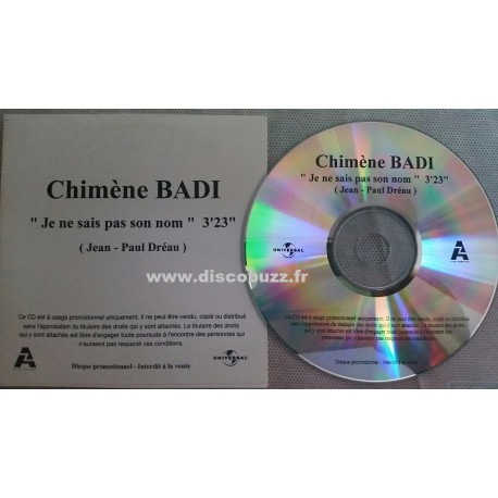 Chimène Badi - Je Ne Sais Pas Son Nom - CDr Single Promo