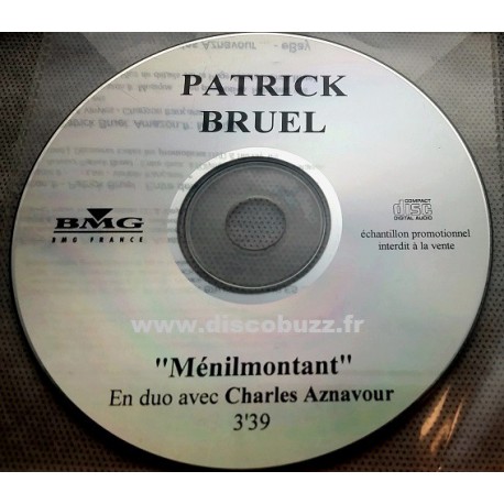 Patrick Bruel - Ménilmontant - en duo avec Charles Aznavour - CDr Single Promo