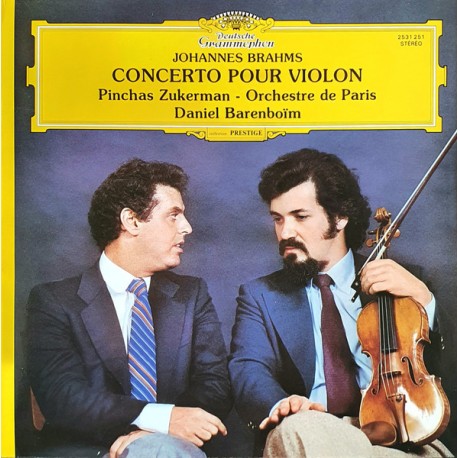 Johannes Brahms - Pinchas Zukerman · Orchestre De Paris · Daniel Barenboim · Violin Concerto - LP Vinyl Album - Classical Music