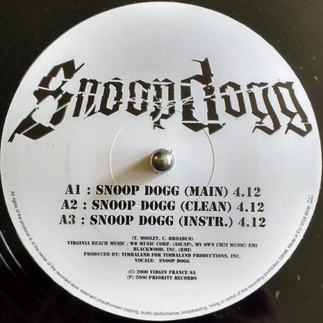 Snoop Dogg - Backup Ho / Snoop Dogg - Mxi Vinyl 12 inches - Hip Hop US