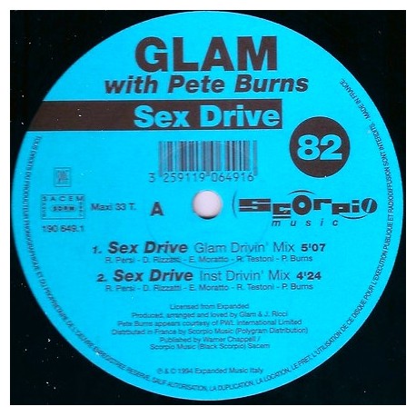 Glam With Pete Burns - Sex Drive - Maxi 12 inches - France - Eurohouse