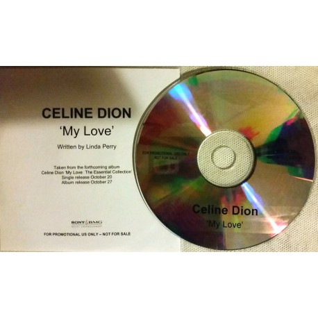 Céline Dion - My Love - CDr Single Promo