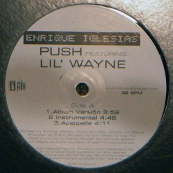 Enrique Iglesias Featuring Lil Wayne - Push - Maxi Vinyl 12 inches - Promo Edition USA - Latin Pop