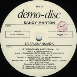 Sandy Marton - La Paloma Blanca - Maxi Vinyl 12 inches - Italy 1989 - Italo Disco