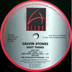 Calvin Stones - Saxy Thing - Maxi Vinyl 12 inches - 1995 Belgium - Trance