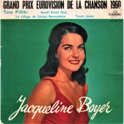 Jacqueline Boyer - Tom Pillibi - Vinyl 7 inches - Prix Eurovision 1960 - France - Chanson Française