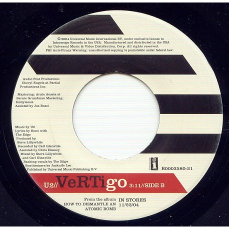 U2 - Vertigo - Vinyl 7 inches - USA 2004 - Alternative Rock