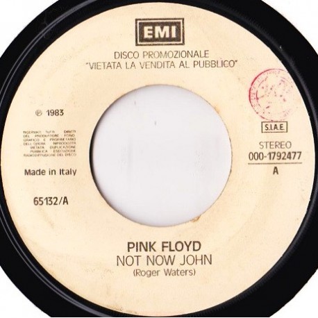 Pink Floyd / Bobby Solo - Not Now John / Straniero - Vinyl 7 inches - 1983 Italy - Promo - Pop Rock