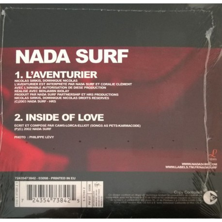 Nada Surf ( Indochine ) - L'aventurier - CD Single