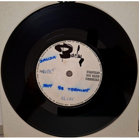 Dalida - Tout Se Termine - Les Nuits Sans Toi - Vinyl 7 inches - 1965 France - Test Pressing - Chanson