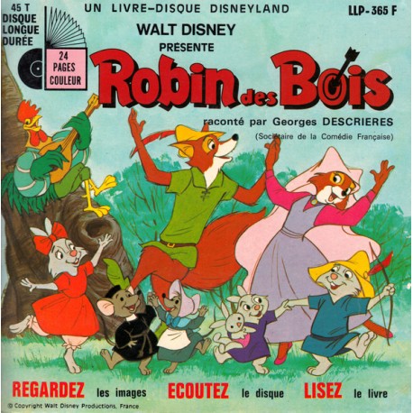 Georges Descrières - Robin Des Bois - Vinyl 7 inches - Book 24 pages - 1977 France - Children Audiobook