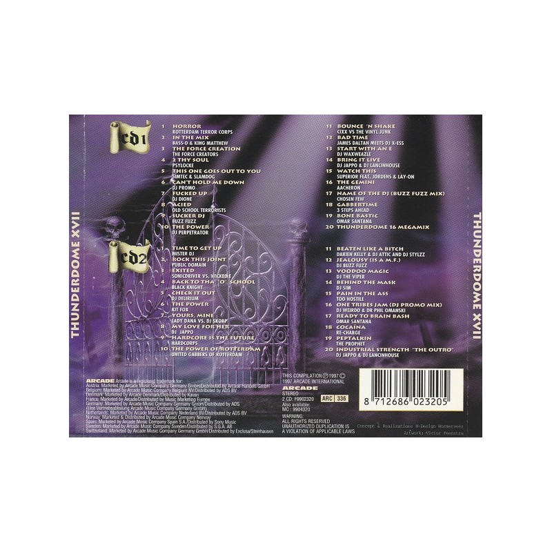 CD Thunderdome XVII Messenger Of Death album double 1997 Hardcore