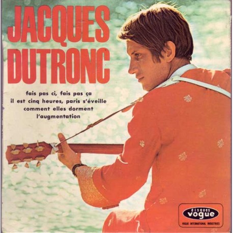 Jacques Dutronc - Il Est Cinq Heures, Paris S'éveille - EP Vinyl 7 inches - France 1968 - Chanson Française