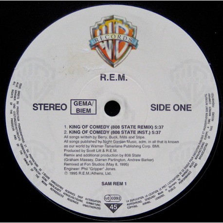 R.E.M. ‎– King Of Comedy - Maxi Vinyl 12 inches - 1995 Europe - Electro Rock