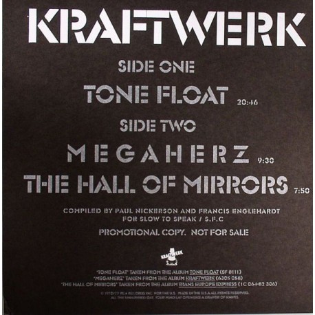 Kraftwerk - Tone Float - Maxi Vinyl 12 inches - USA 2009 - Electronic