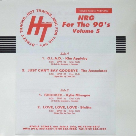Hot Tracks - NRG For The 90's Volume 5 - Maxi Vinyl 12 inches - USA 1991 - NRG House