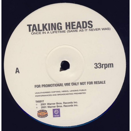 Talking Heads - Once In A Lifetime - Maxi Vinyl 12 inches - UK 2001 - New Wave House