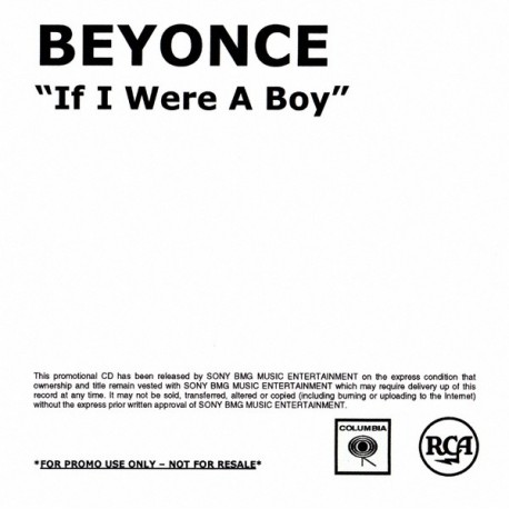 Beyoncé ‎- If I Were A Boy - CDr Single Promo