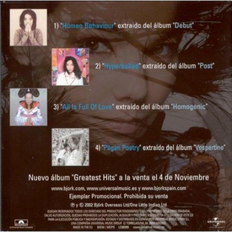 Björk ‎- Greatest Hits - CD Sampler Promo