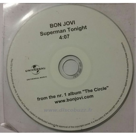 Bon Jovi ‎- Superman Tonight - CDr Single Promo