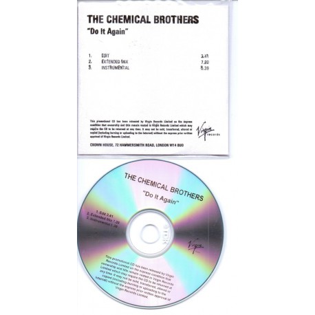 The Chemical Brothers - Do It Again - CDr Single Promo