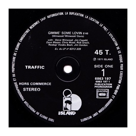 Traffic / Spencer Davis Group - Gimme Some Lovin / I'm A Man - Maxi Vinyl Promo