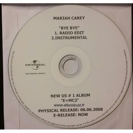 Mariah Carey ‎- Bye Bye - CDr Single Promo