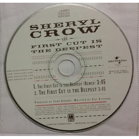 Sheryl Crow - First Cut Is The Deepest - CD Single Promo